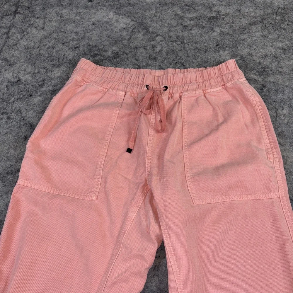 Zara Utility Weekend Joggers‎ Women's Small Pink Drawstring Linen Cotton Boho